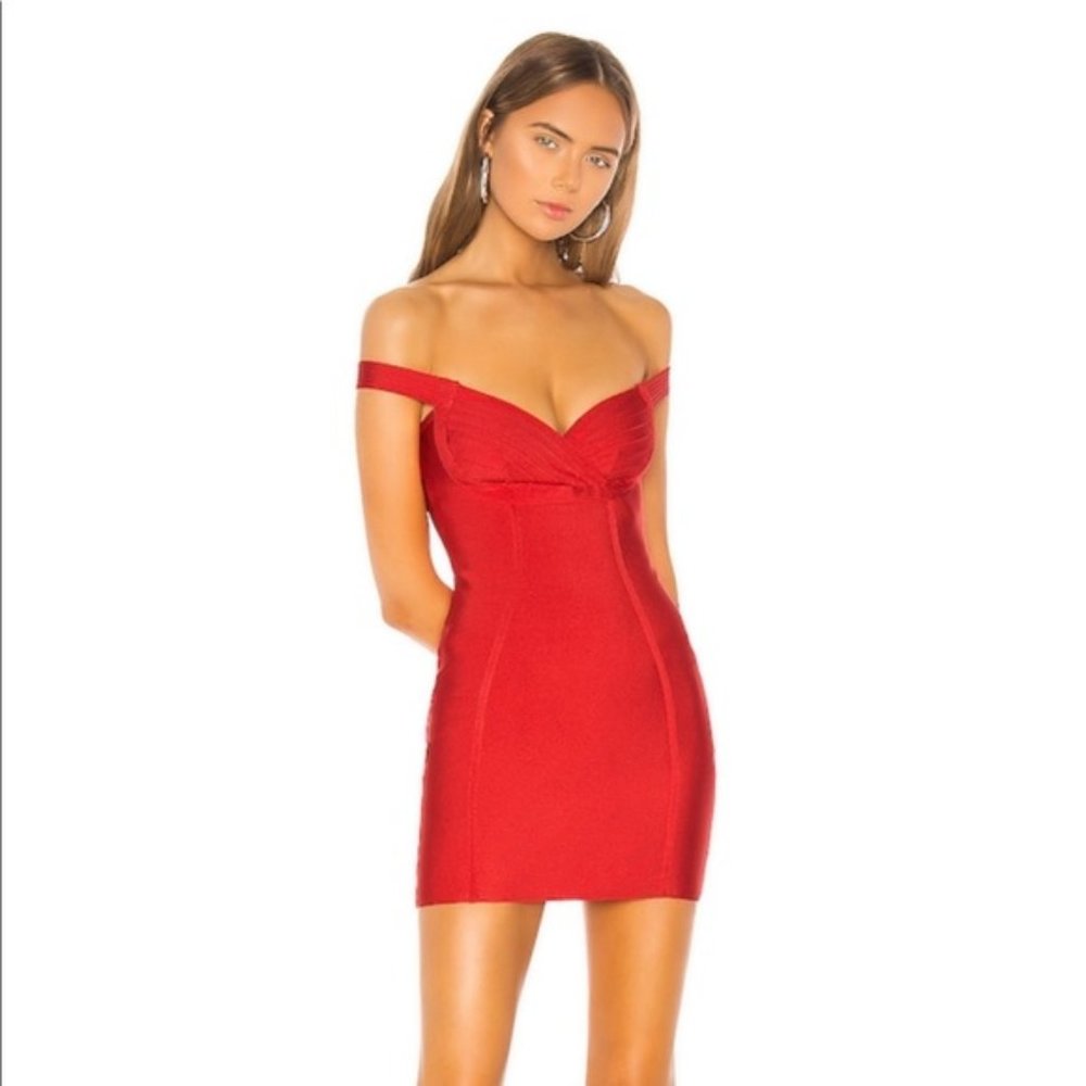 Superdown Julie off shoulder bandage dress